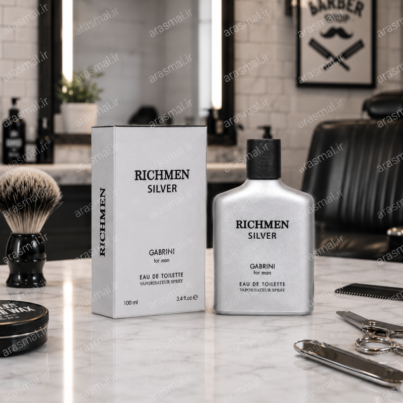 ادکلن مردانه گابرینی Gabrini مدل Richmen Silver حجم 100 میل