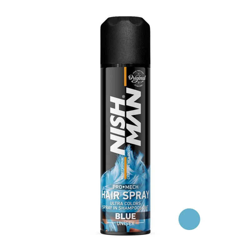 اسپری رنگ مو نیشمن مدل PRO MECH حجم 150 میلی لیتر رنگ آبی
